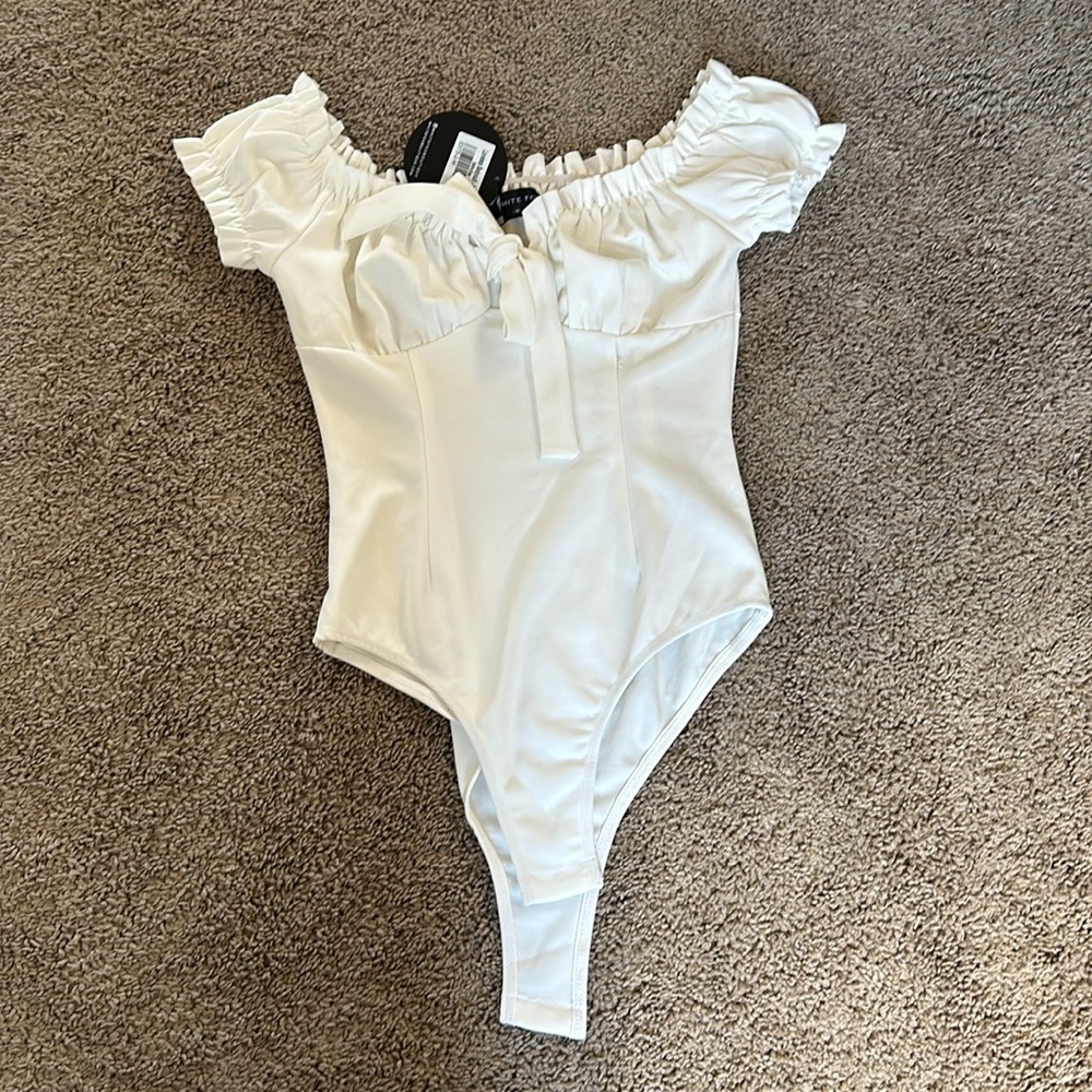 NWT White Fox White Loveless Bodysuit